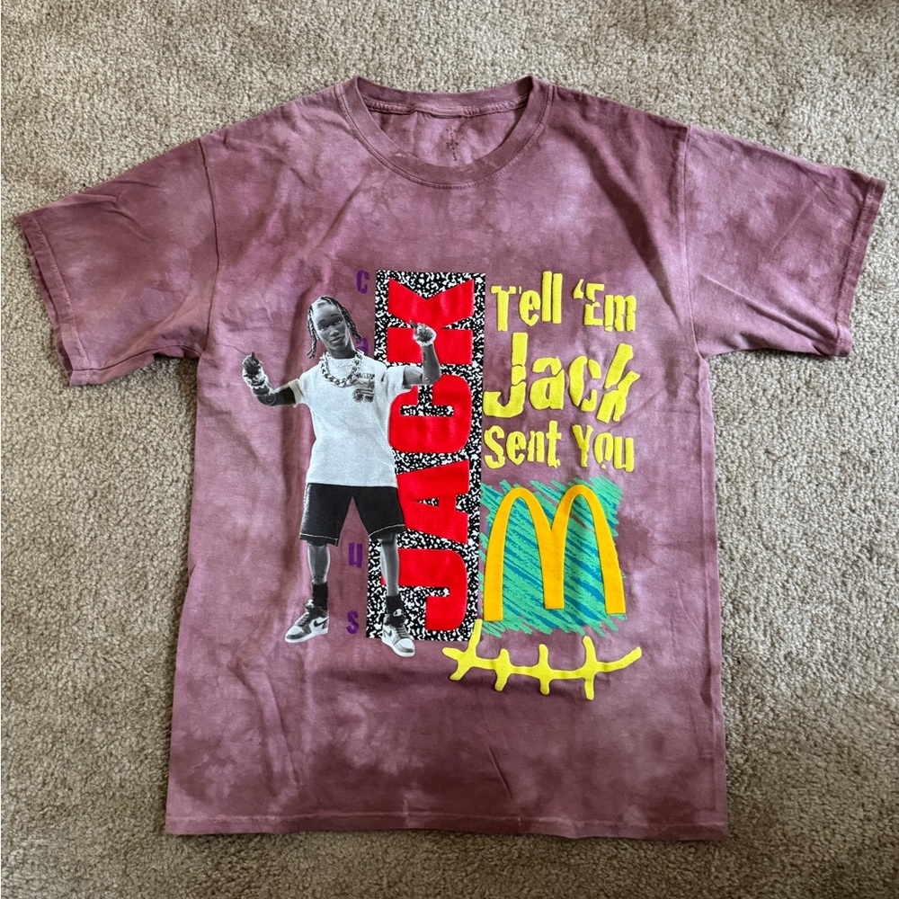 Cactus Jack by Travis Scott Graphic Tee - Maroon and Yellow